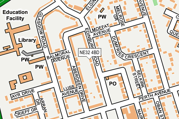 NE32 4BD map - OS OpenMap – Local (Ordnance Survey)