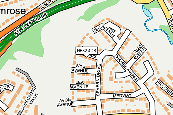 NE32 4DB map - OS OpenMap – Local (Ordnance Survey)