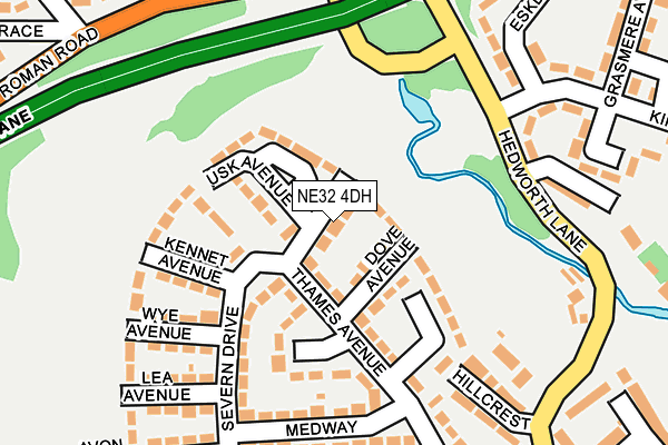 NE32 4DH map - OS OpenMap – Local (Ordnance Survey)