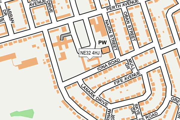 NE32 4HJ map - OS OpenMap – Local (Ordnance Survey)