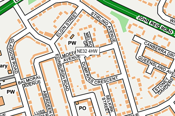 NE32 4HW map - OS OpenMap – Local (Ordnance Survey)