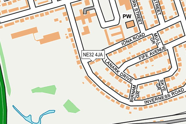 NE32 4JA map - OS OpenMap – Local (Ordnance Survey)