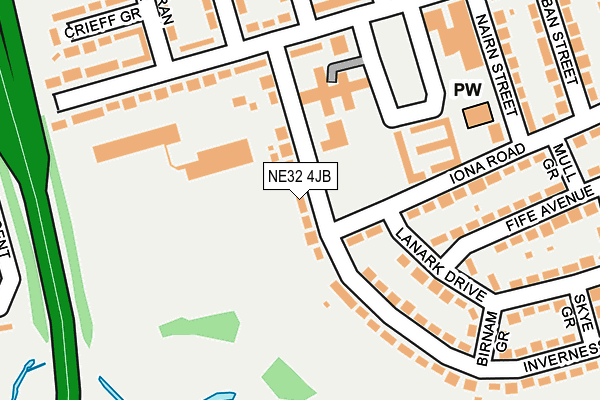 NE32 4JB map - OS OpenMap – Local (Ordnance Survey)