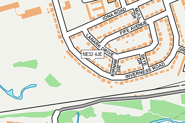 NE32 4JE map - OS OpenMap – Local (Ordnance Survey)