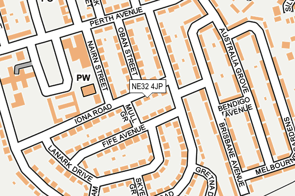 NE32 4JP map - OS OpenMap – Local (Ordnance Survey)
