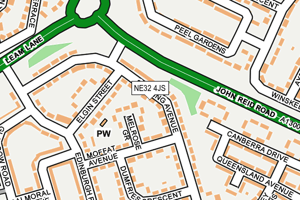 NE32 4JS map - OS OpenMap – Local (Ordnance Survey)