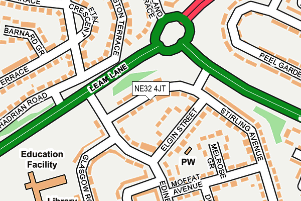 NE32 4JT map - OS OpenMap – Local (Ordnance Survey)