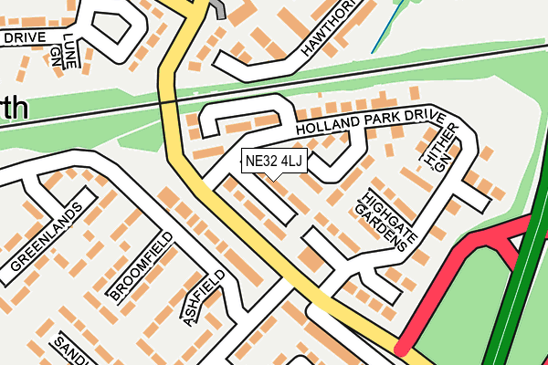 NE32 4LJ map - OS OpenMap – Local (Ordnance Survey)