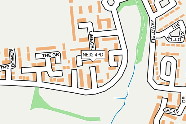 NE32 4PD map - OS OpenMap – Local (Ordnance Survey)