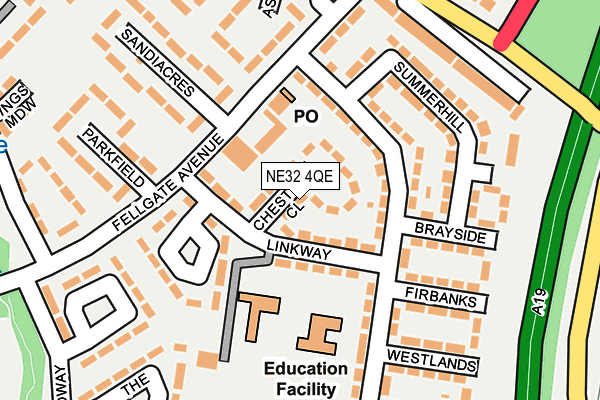 NE32 4QE map - OS OpenMap – Local (Ordnance Survey)