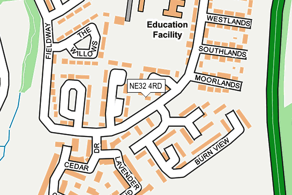 NE32 4RD map - OS OpenMap – Local (Ordnance Survey)