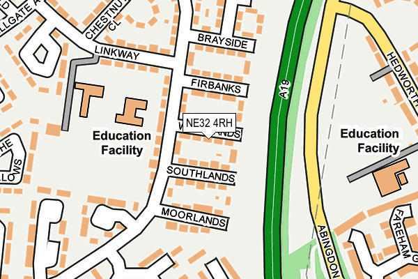 NE32 4RH map - OS OpenMap – Local (Ordnance Survey)