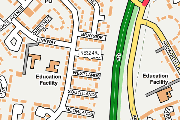 NE32 4RJ map - OS OpenMap – Local (Ordnance Survey)