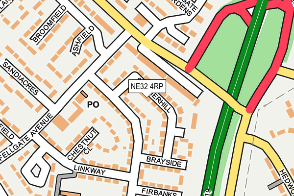 NE32 4RP map - OS OpenMap – Local (Ordnance Survey)