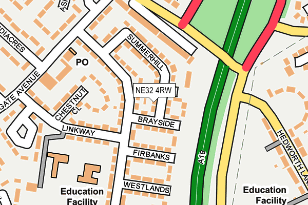NE32 4RW map - OS OpenMap – Local (Ordnance Survey)