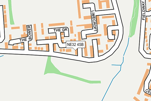NE32 4SB map - OS OpenMap – Local (Ordnance Survey)