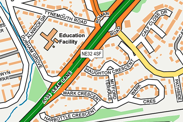 NE32 4SF map - OS OpenMap – Local (Ordnance Survey)