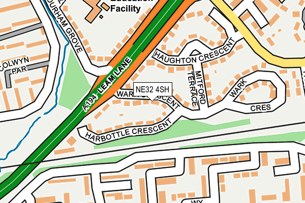 NE32 4SH map - OS OpenMap – Local (Ordnance Survey)