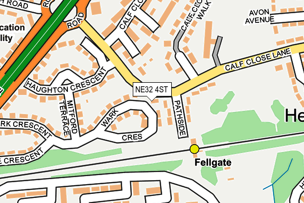 NE32 4ST map - OS OpenMap – Local (Ordnance Survey)