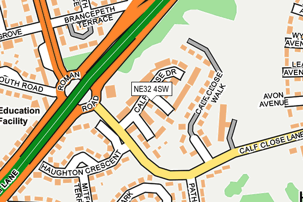 NE32 4SW map - OS OpenMap – Local (Ordnance Survey)