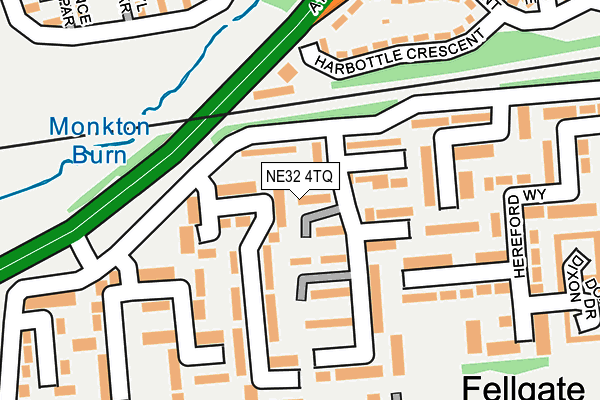 NE32 4TQ map - OS OpenMap – Local (Ordnance Survey)