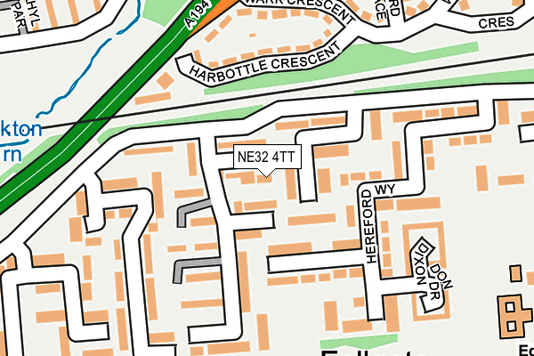 NE32 4TT map - OS OpenMap – Local (Ordnance Survey)