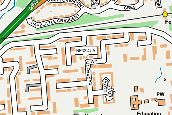 NE32 4UA map - OS OpenMap – Local (Ordnance Survey)