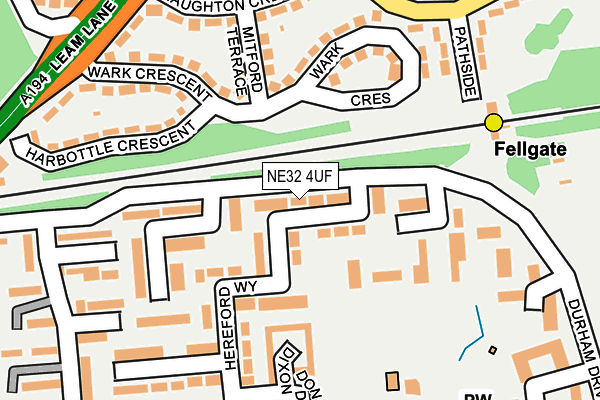 NE32 4UF map - OS OpenMap – Local (Ordnance Survey)