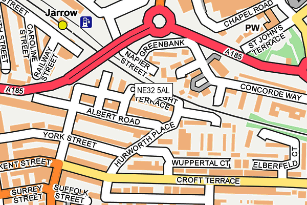 NE32 5AL map - OS OpenMap – Local (Ordnance Survey)