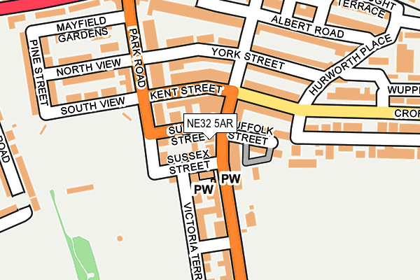 NE32 5AR map - OS OpenMap – Local (Ordnance Survey)
