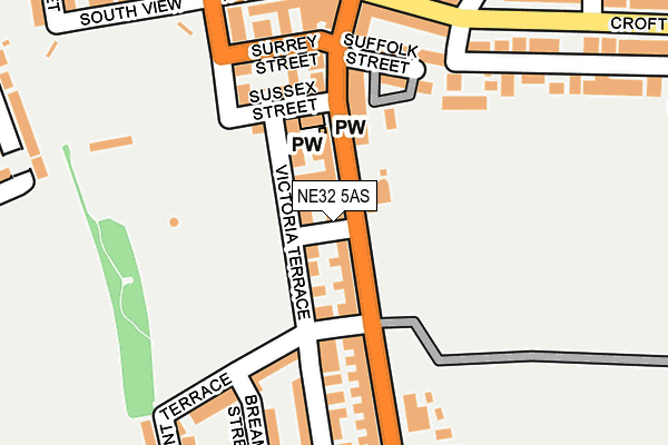 NE32 5AS map - OS OpenMap – Local (Ordnance Survey)