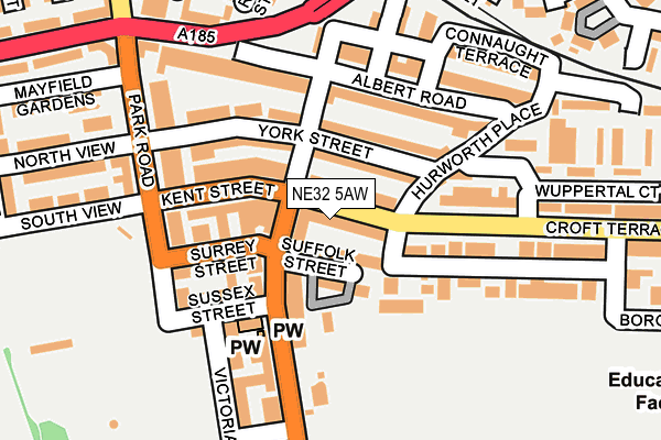 NE32 5AW map - OS OpenMap – Local (Ordnance Survey)