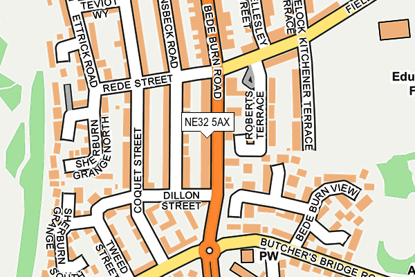 NE32 5AX map - OS OpenMap – Local (Ordnance Survey)
