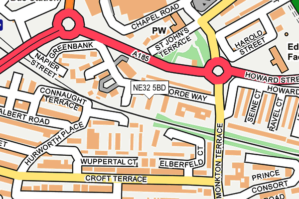 NE32 5BD map - OS OpenMap – Local (Ordnance Survey)