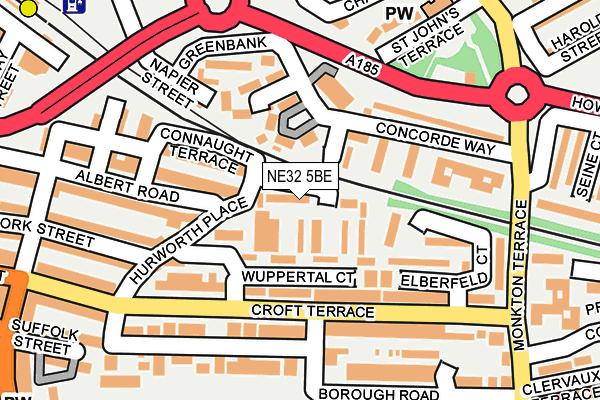NE32 5BE map - OS OpenMap – Local (Ordnance Survey)
