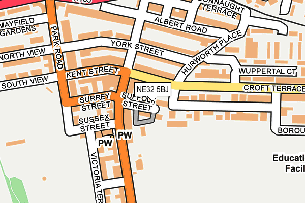 NE32 5BJ map - OS OpenMap – Local (Ordnance Survey)