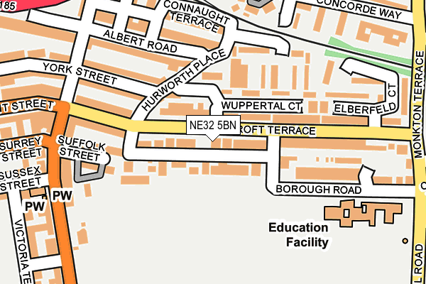 NE32 5BN map - OS OpenMap – Local (Ordnance Survey)
