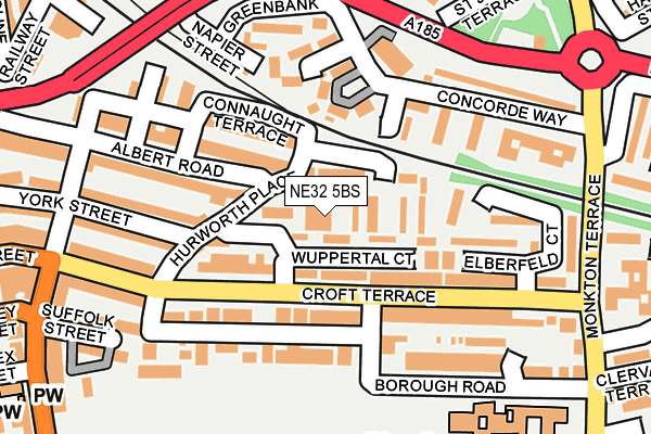 NE32 5BS map - OS OpenMap – Local (Ordnance Survey)