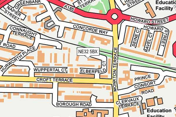 NE32 5BX map - OS OpenMap – Local (Ordnance Survey)