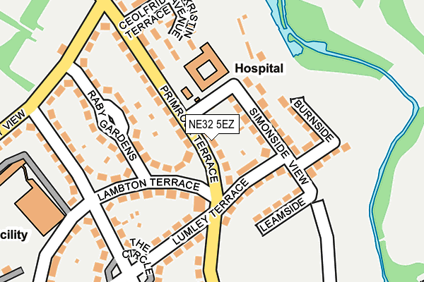 NE32 5EZ map - OS OpenMap – Local (Ordnance Survey)