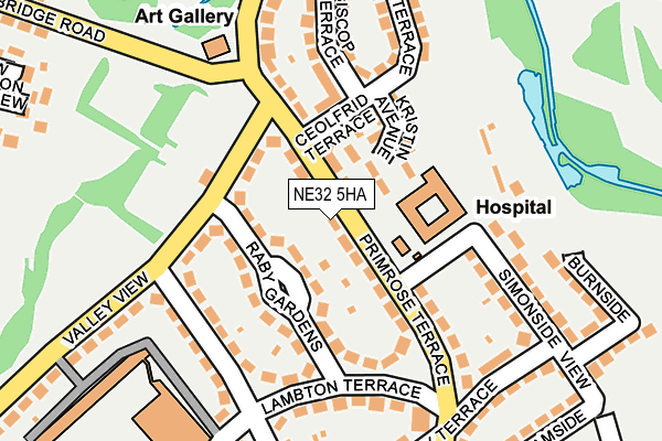 NE32 5HA map - OS OpenMap – Local (Ordnance Survey)
