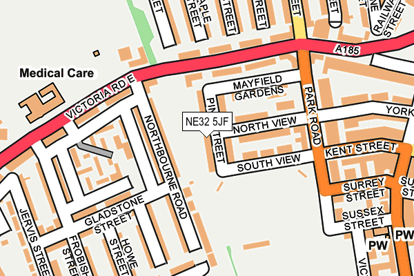 NE32 5JF map - OS OpenMap – Local (Ordnance Survey)