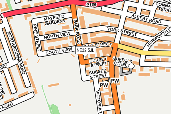 NE32 5JL map - OS OpenMap – Local (Ordnance Survey)