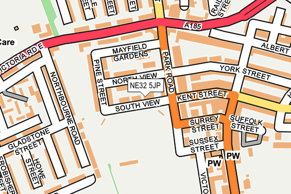 NE32 5JP map - OS OpenMap – Local (Ordnance Survey)