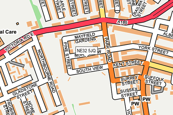NE32 5JQ map - OS OpenMap – Local (Ordnance Survey)