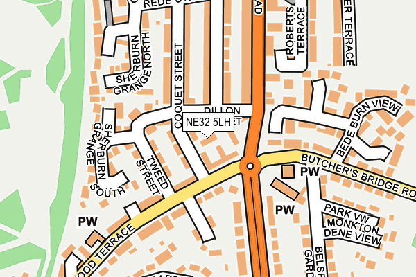 NE32 5LH map - OS OpenMap – Local (Ordnance Survey)