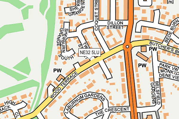 NE32 5LU map - OS OpenMap – Local (Ordnance Survey)