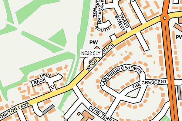 NE32 5LY map - OS OpenMap – Local (Ordnance Survey)