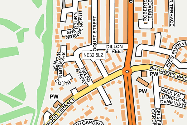 NE32 5LZ map - OS OpenMap – Local (Ordnance Survey)