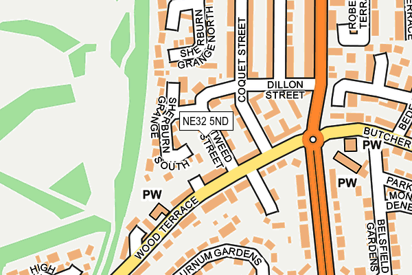 NE32 5ND map - OS OpenMap – Local (Ordnance Survey)